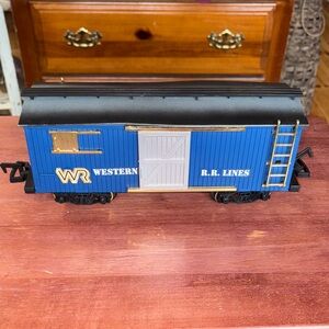 Vintage Western R.R.Lines Boxcar Railroad Freight Train G Scale Sliding Door ‘86